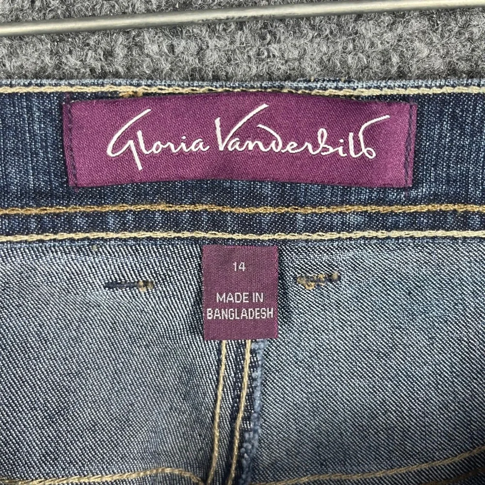 Gloria Vanderbilt Amanda Jeans Womens 14 Blue Stretch Classic Fit Tapered Leg
